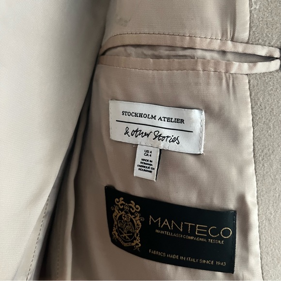 & Other Stories Wool Beige Blazer Size 4 - Picture 3 of 3